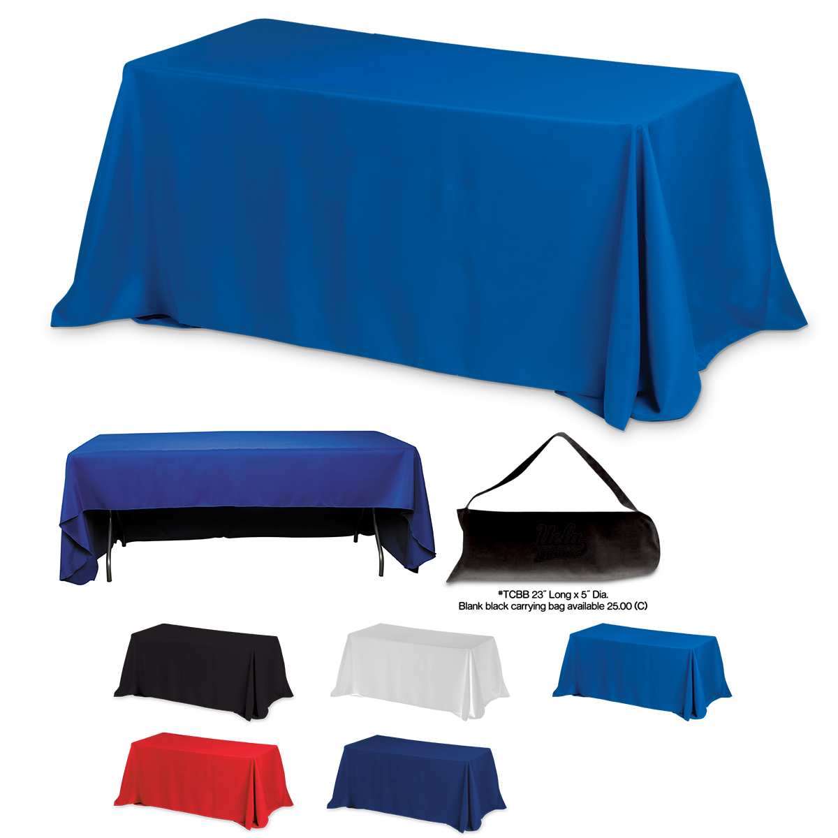 "PREAKNESS SIX" 3-Sided Economy Table Covers & Table Throws -Blanks / Fits 6 ft Table